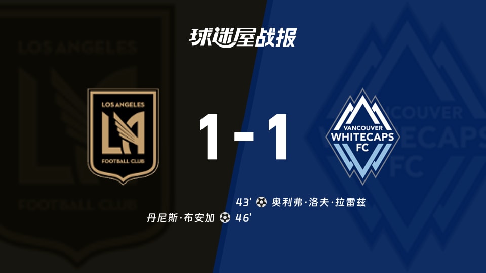 【美职联联赛第28轮】洛杉矶FCvs温哥华白浪比赛结果：洛杉矶FC(1-1)温哥华白浪比分战报(2026年10月11日)