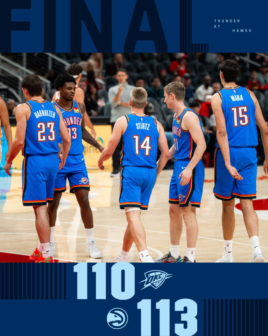 NBA回放全场录像高清：季前赛雷霆vs老鹰（10月13日）附比赛数据战报